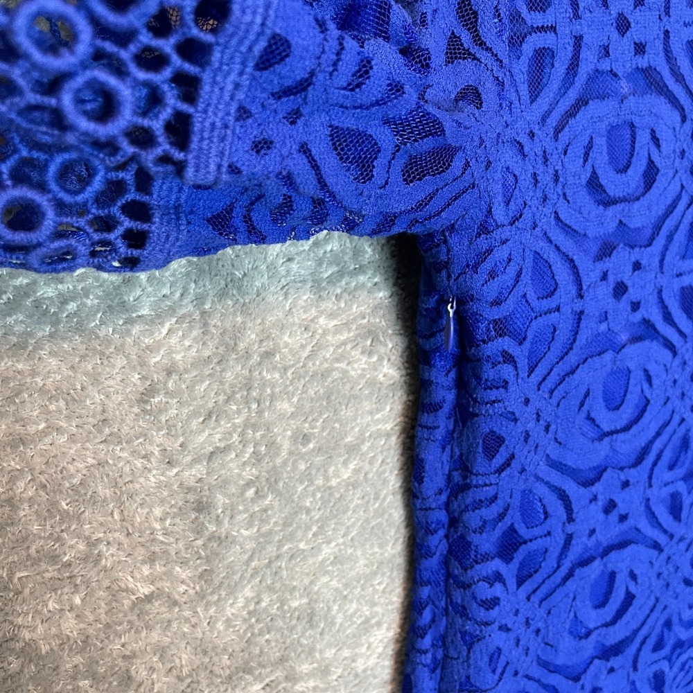Alfani Women Crochet Shift Dress PM Royal Blue Wedding Guest Romantic Feminine - Picture 8 of 12